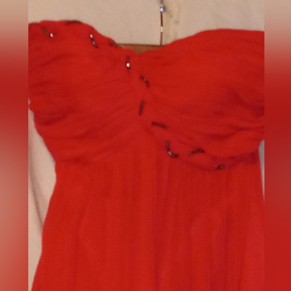 Calvin Klein: Dark-Peach-Long-Flowing-Formal Sweetheart Strapless Gown SZ 4 EPLC - Picture 5 of 15